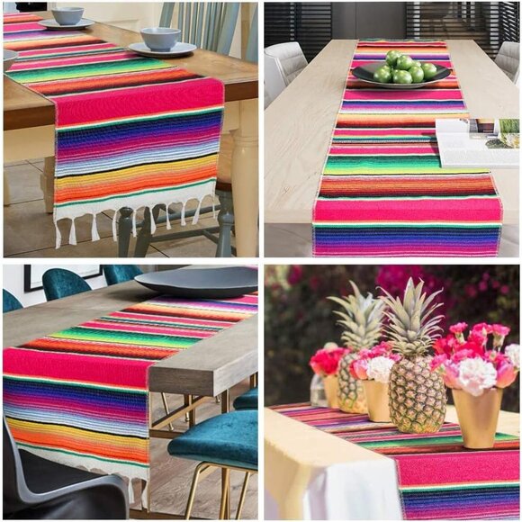 Mexican table runner 14 x 84 inch - Picture 5 of 6